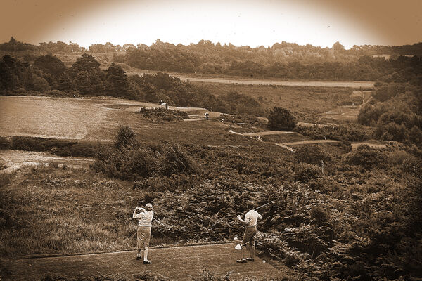 Clear view to the 4th hole from the 16th tee - 6th tees clearly in evidence