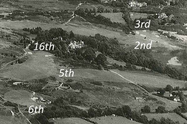 1950's aerial photo showing almost no trees on the 6th and all the tees in play